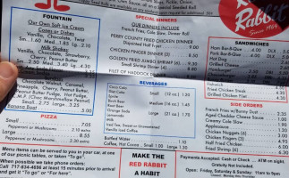 Red Rabbit Drive-in menu