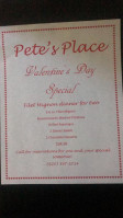 Pete’s Place menu