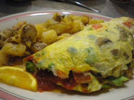 Augie's Omelette Waffle food