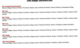 Superior Bagel Sub Shop Llc. menu