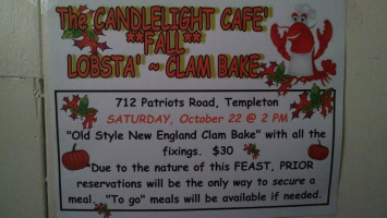 Candlelite Cafe menu