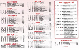 Peking Buffet menu