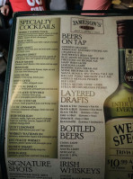 Jameson's Pub menu