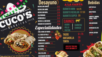 Cuco's Burritos menu