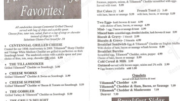 Tillamook Food Court menu