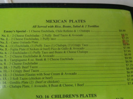 Emmys Mexican Food menu