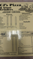 Cj's Pizza And Giant Grinders menu