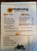 Stringbeanz menu