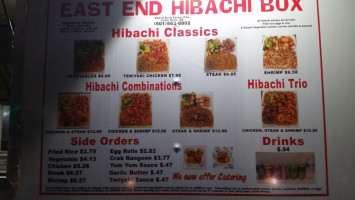 Hibachi Box menu