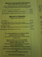 Marion's Dairy menu