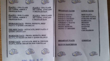 Super Tacos Morales menu