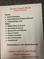 Treasie's Snack Shack menu