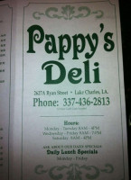 Pappy's Deli Pub menu