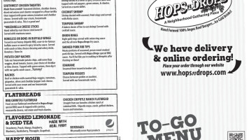 Hops N Drops menu