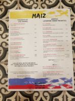 Maiz Colombian Street Food menu