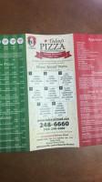 Todays Pizza menu