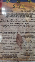 Sandbar Grill menu