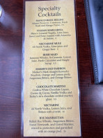 Gamberetti's Italian menu