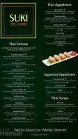 Suki The Cuisine menu
