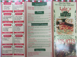 Lalo's Pizza Take Out menu