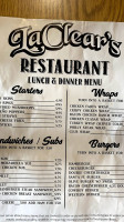 Laclears Tavern Eatery menu
