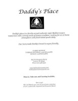 Daddy's Place menu