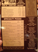 Justine's Pizza menu