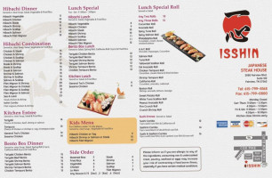 Isshin Japanese steakhouse menu