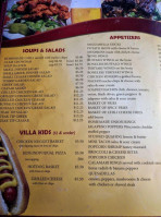 Buddy's Union Villa menu