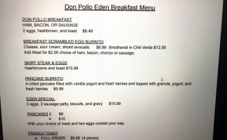 Don Pollo Mexican Gourmet menu