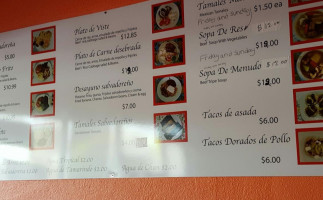 Salvadorean Pupusas menu