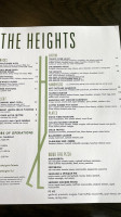 The Heights menu