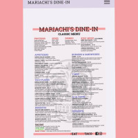 Mariachi's Dine-in menu