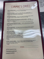 Jamie's Cafe menu