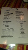 Railway Cafe menu