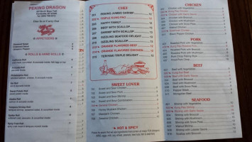 Peking Dragon Chinese menu