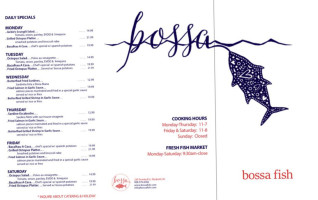 Bossa Fish menu