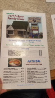 Fort Colony Family Diner menu