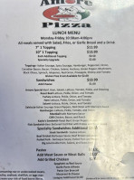 Amore Pizza menu