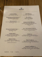 Savoy Lake Geneva menu