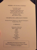 Frasinetti Winery menu