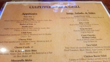 Culpepper's Grill menu