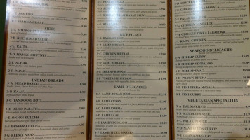 Bombay Curry menu