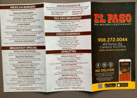 El Paso Tex-mex Grill menu