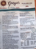 Georgie’s Outdoor Mexican Cafe menu