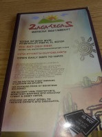 Zacatecas menu