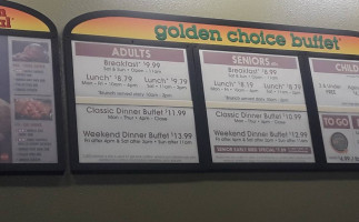 Golden Corral Buffet Grill menu
