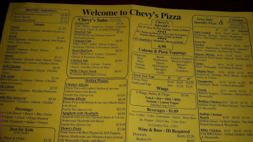 Chevy's Pizza menu