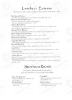 The Stonehouse Carport Lounge menu