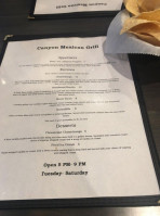 Canyons Mexican Grill menu